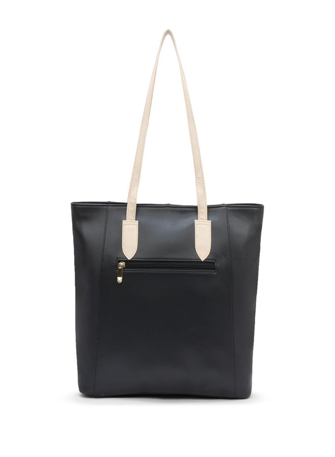 كابريس حقيبة كابريس ديفون الكبيرة للنساء، مزودة بأحزمة مريحة وأقسام متعددة | حقيبة أنيقة للكتف واليد | تتسع لأجهزة كمبيوتر محمولة حتى 16 بوصة | مثالية للعمل والسفر والاستخدام اليومي (أسود) - Image 5